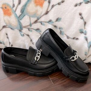 No Boundaries Platform Black Loafers